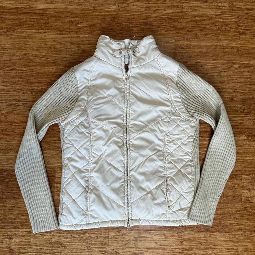 Women's Cream and White Gilet